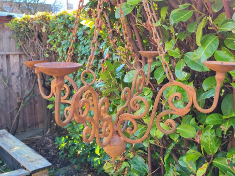 Preview: Edelrost Kronleuchter 4-armig