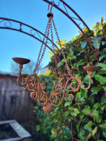 Preview: Edelrost Kronleuchter 4-armig