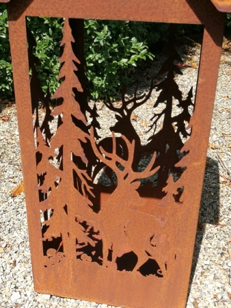 Edelrost Laterne Cervo, Hirschlandschaft