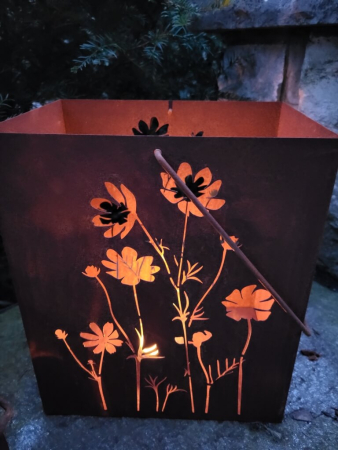 Preview: Edelrost Laterne Lamia, rechteckig