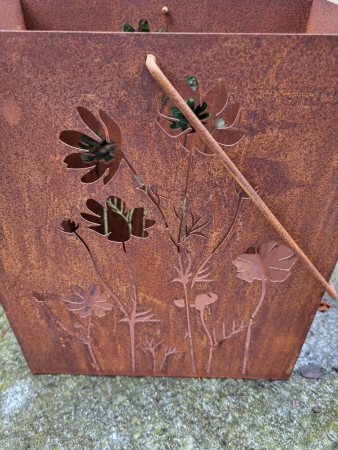 Preview: Edelrost Laterne Lamia, rechteckig