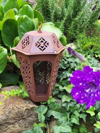 Preview: Edelrost Laterne Vintage zum Hängen