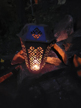 Preview: Edelrost Laterne Vintage zum Hängen