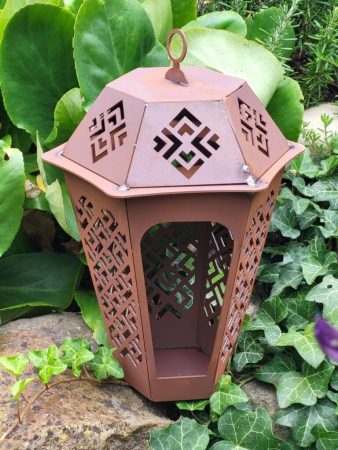 Preview: Edelrost Laterne Vintage zum Hängen