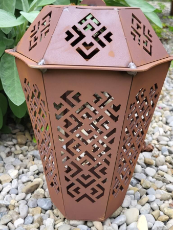 Preview: Edelrost Laterne Vintage zum Hängen