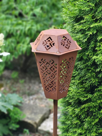 Preview: Edelrost Laterne Vintage zum Stecken