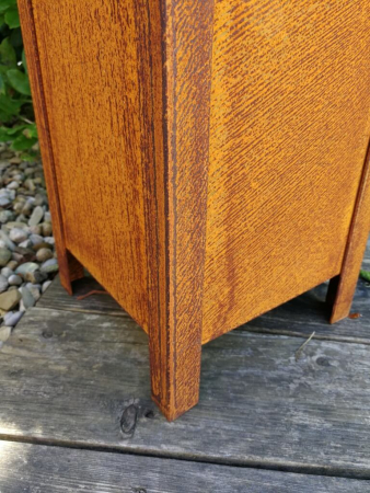 Edelrost Laterne mit Glas, 50 cm