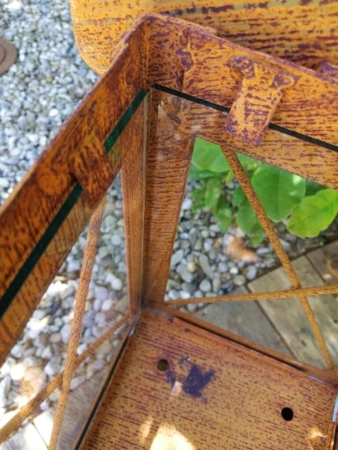 Edelrost Laterne mit Glas, 50 cm