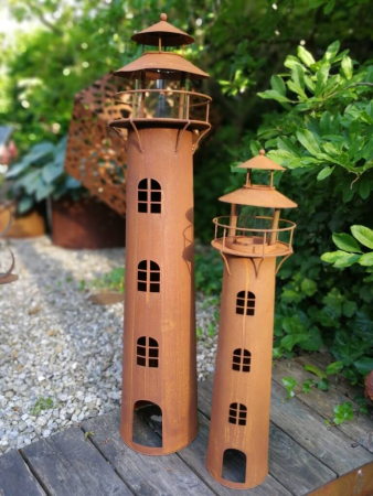 Preview: Edelrost Windlicht Leuchtturm Capri