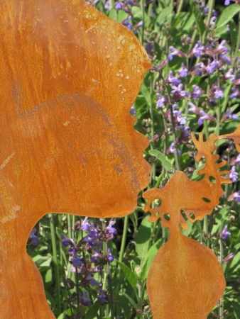 Edelrost Dekofigur Mädchen Ida mit Pusteblume groß