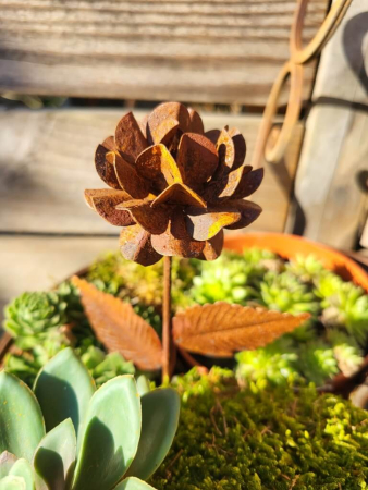 Edelrost Topfstecker Blume mini