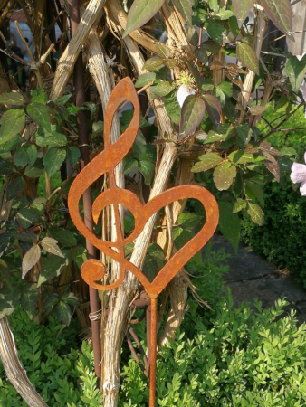 Edelrost Gartenstecker Notenherz, klein