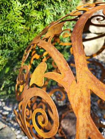 Edelrost Ornamentkugel, filigran