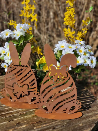 Preview: Edelrost Osterei Osterfreude zum Stellen