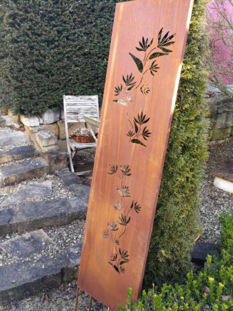 Edelrost Sichtschutz Paravent Floral