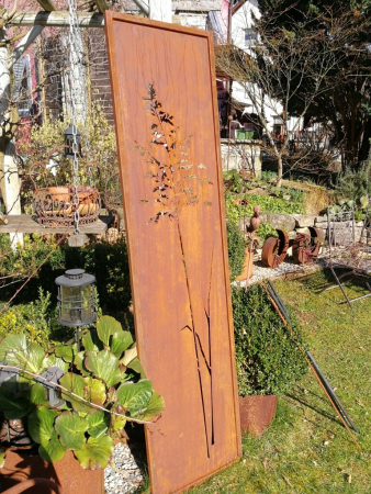 Preview: Edelrost Sichtschutzelement Gras