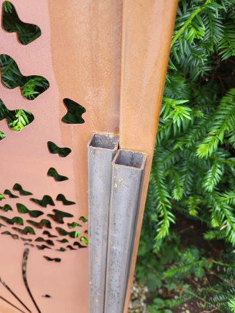 Preview: Edelrost Paravent Pusteblume mit Schmetterlingen