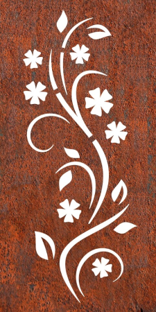 Edelrost Paravent oder Sichtschutzwand Blume Anthea