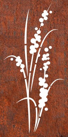 Edelrost Paravent oder Sichtschutzwand Blume Bluma