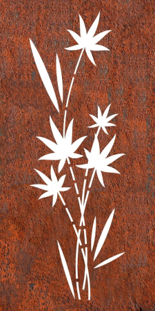 Edelrost Paravent oder Sichtschutzwand Blume Bopha