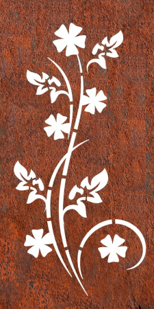 Edelrost Paravent oder Sichtschutzwand Blume Cicek