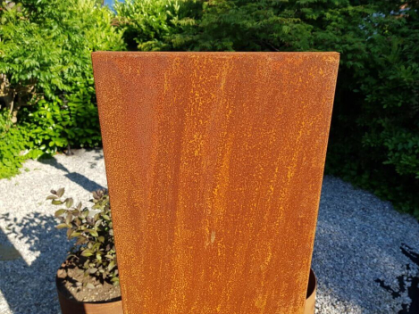 Preview: Edelrost Sichtschutz Paravent ohne Muster