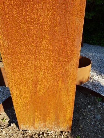 Preview: Edelrost Sichtschutz Paravent ohne Muster