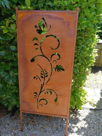 Edelrost Paravent Blume Fleurette