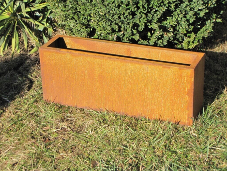 Edelrost Pflanzkübel rechteckig breit 80 cm
