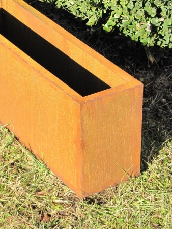 Edelrost Pflanzkübel rechteckig breit 80 cm