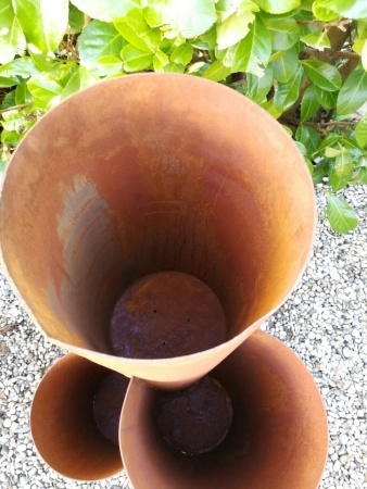 Edelrost Pflanzsäule 3 Rohre