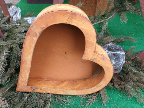 Preview: Edelrost Pflanzschale Herz