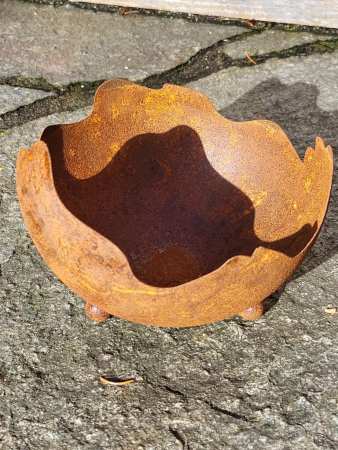 Preview: Edelrost Pflanzschale Kugel auf Kugelfüßen