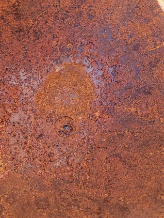 Preview: Edelrost Pflanzschale Kugel auf Kugelfüßen