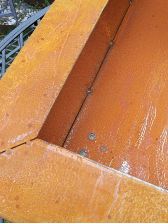 Edelrost Dekoschale quadratisch halbhoch