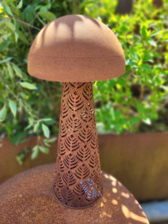 Edelrost Windlicht Pilz, groß