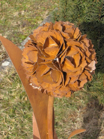 Edelrost Pusteblume auf Platte