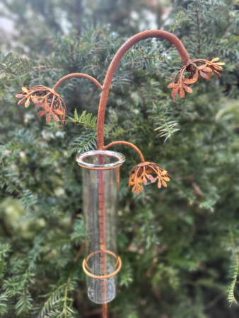 Edelrost Regenmesser 3 Blüten, filigran