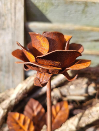 Preview: Edelrost Rose mit Stiel, klein