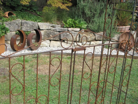 Preview: Edelrost Rosenbogen Barcelona mit Türe