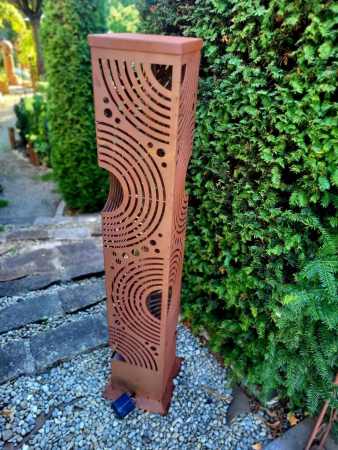 Edelrost Dekosäule Leuchtsäule Orbita