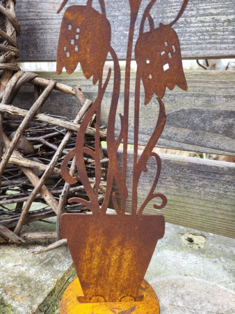 Preview: Edelrost Schachbrettblume im Topf, hoch