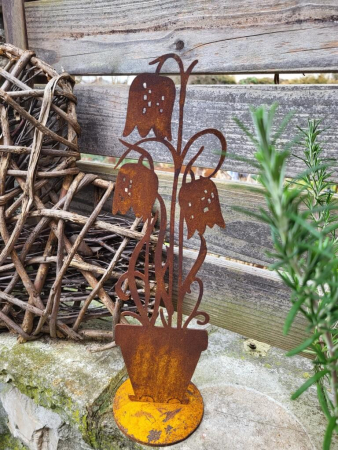 Preview: Edelrost Schachbrettblume im Topf, hoch