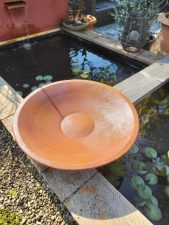 Preview: Edelrost Schale rund 60 cm, flacher Boden