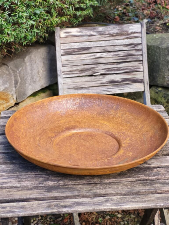 Preview: Edelrost Schale Manu mit flachem Boden, rund