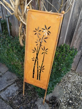 Edelrost Gartenschild Bambus