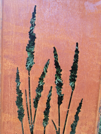 Edelrost Gartenschild Gräser
