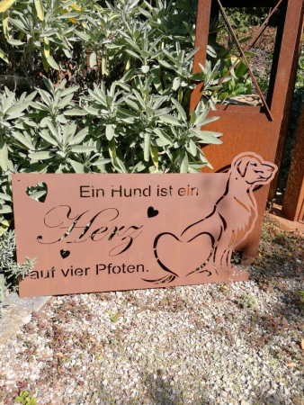 Edelrost Gedichttafel Hunde-Herz