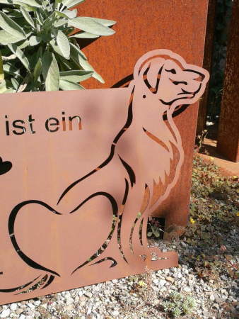 Edelrost Gedichttafel Hunde-Herz