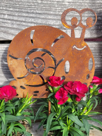 Preview: Edelrost Schnecke Luca zum Stecken